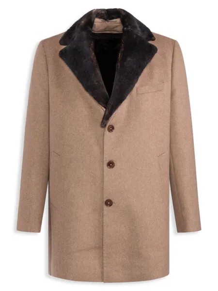Пальто из шерсти и дубленки Wolfie Furs, цвет Camel