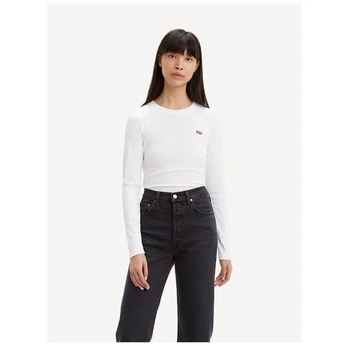 Лонгслив Levi's Ls Baby Tee, хлопок, размер S, белый