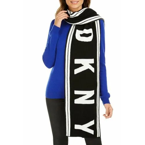 Шарф DKNY,32 см, one size, черный