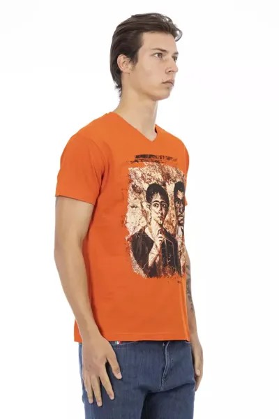Хлопковая мужская футболка Trussardi Action, оранжевый