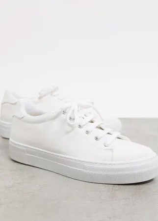 Белые кроссовки на платформе со шнуровкой ASOS DESIGN-Белый