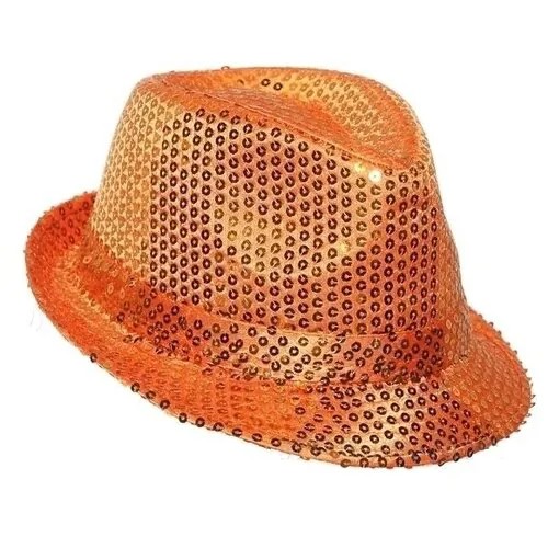 Шляпа карнавальная с пайетками, Оранжевая