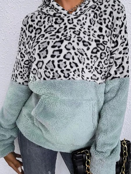 Milanoo Hoodie For Women Pastel Green Long Sleeves Two Tone Piping Polyester Hooded Sweatshirt