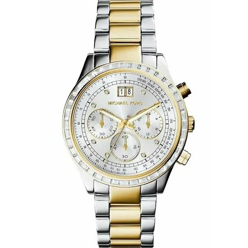 Наручные часы MICHAEL KORS Часы женские наручные Michael Kors серебро со стразами, серебряный, золотой