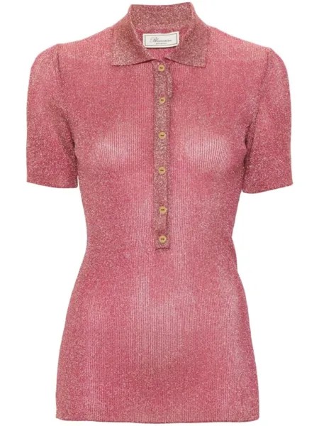 Blumarine поло с люрексом, розовый