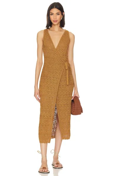 Платье миди House of Harlow 1960 x REVOLVE Tressa Wrap Midi Knit Dress, бронзовый