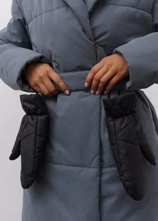 Варежки Сеул с диагональной стежкой со шнурком