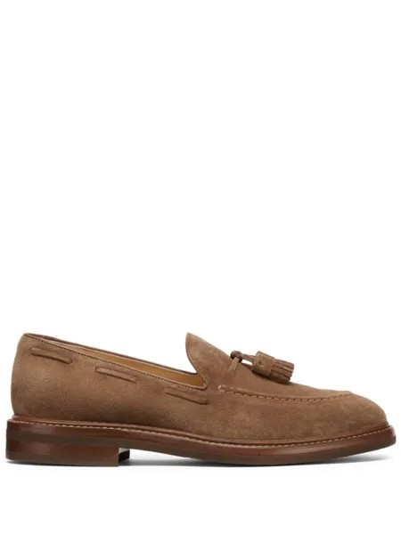 Brunello Cucinelli замшевые мокасины, коричневый