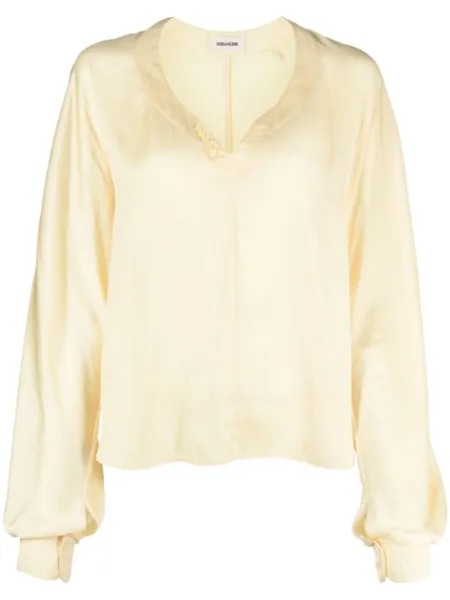Zadig&Voltaire атласная блузка Tonastir, желтый