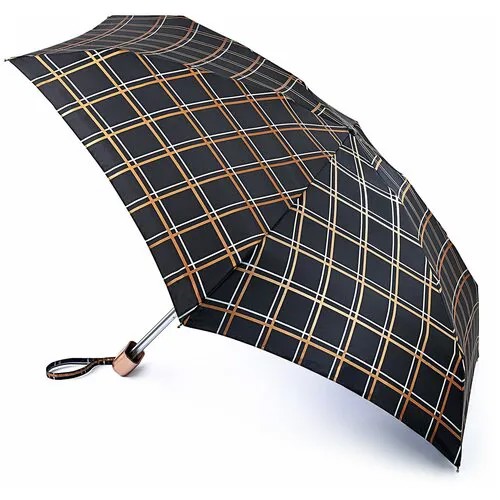 Мини-зонт FULTON, черный, золотой