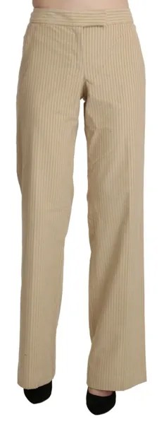 Брюки ERMANNO SCERVINO Бежевые расклешенные широкие брюки с высокой талией IT46/US12/XL 700 долларов США
