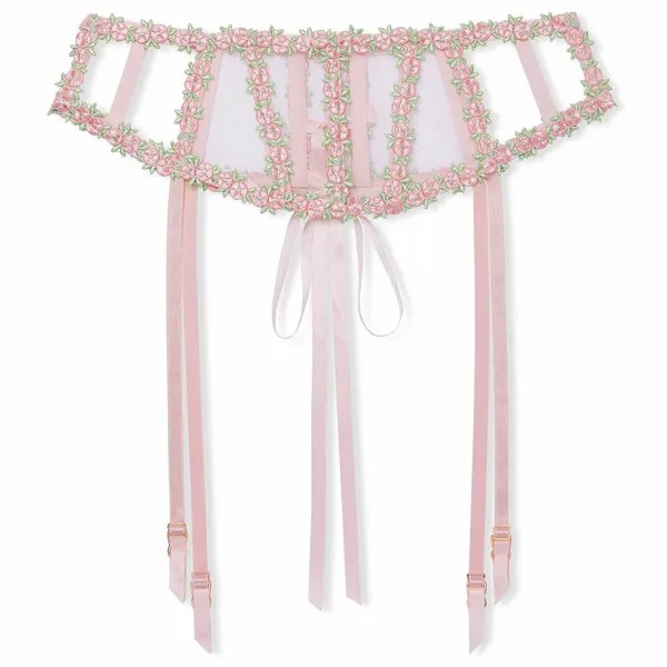 Подвязки Victoria's Secret Dream Angels Rosebud Embroidery, бежевый/розовый