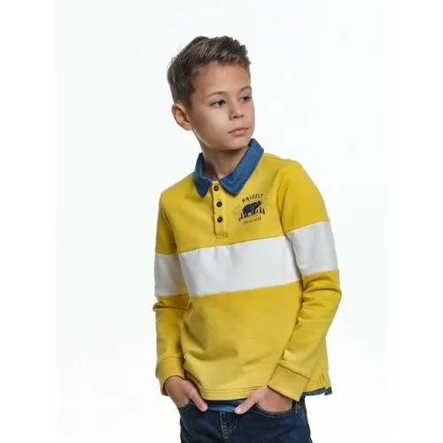 Лонгслив Mini Maxi, хлопок, размер 122, горчичный