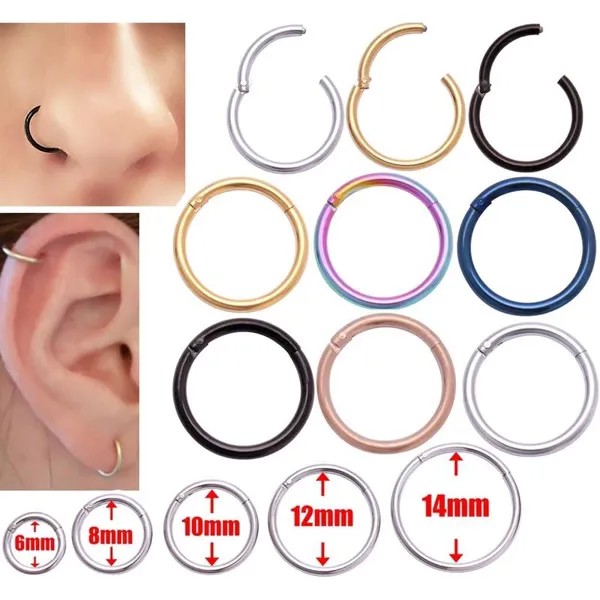 Нержавеющая сталь Нос Кольцо Кольцо Губы Хпка Органа Пирсинг Septum обруч ювелирные изделия