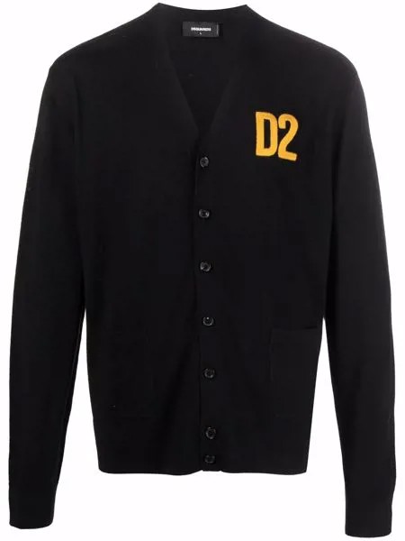 Dsquared2 шерстяной кардиган с вышитым логотипом