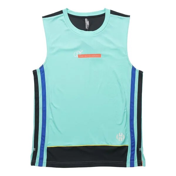 Майка adidas Hrdn Tank Logo Gym Training Basketball Sports Vest Green, зеленый
