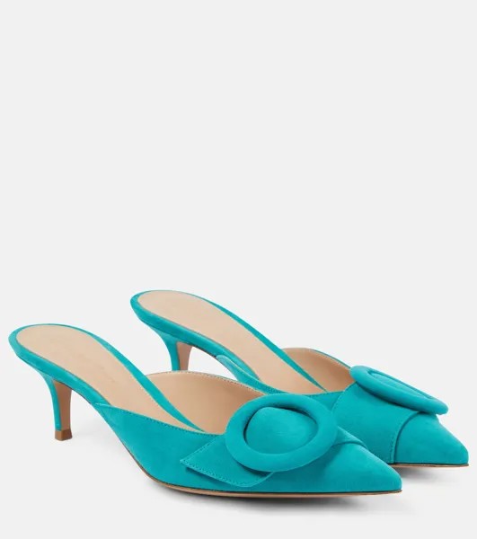 Замшевые туфли portofino 55 Gianvito Rossi, бирюзовый