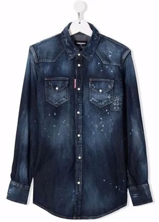 Dsquared2 Kids джинсовая рубашка с длинными рукавами