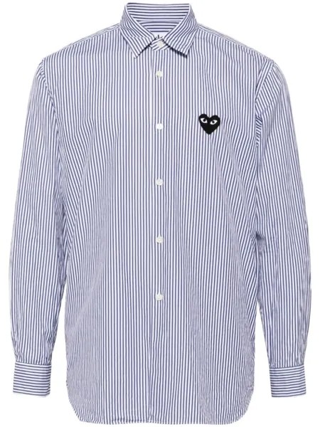 Comme Des Garçons Play рубашка с нашивкой-логотипом, синий