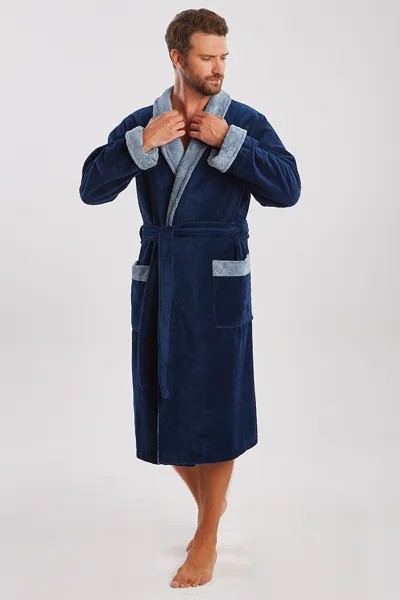 Домашний халат мужской Peche Monnaie синий 3XL