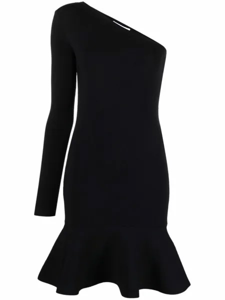 JW Anderson платье на одно плечо с оборками, черный