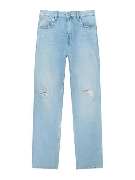 Повседневные джинсы Pull&Bear, синий джинсовый