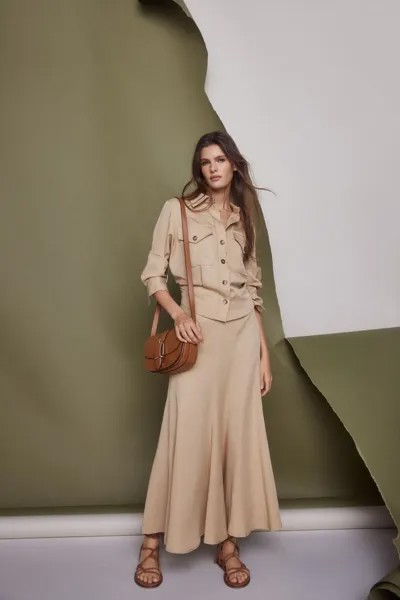 Струящаяся юбка Pedro del Hierro, бежевый
