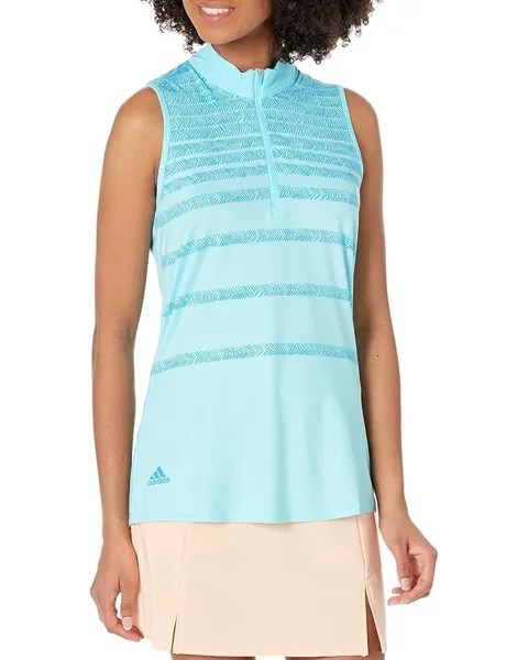 Поло adidas Golf Herringbone Stripe Shirt, цвет Pulse Blue