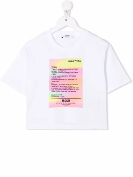 MSGM Kids укороченная футболка с графичным принтом