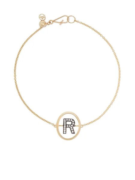 Annoushka золотой браслет с инициалом R и бриллиантами
