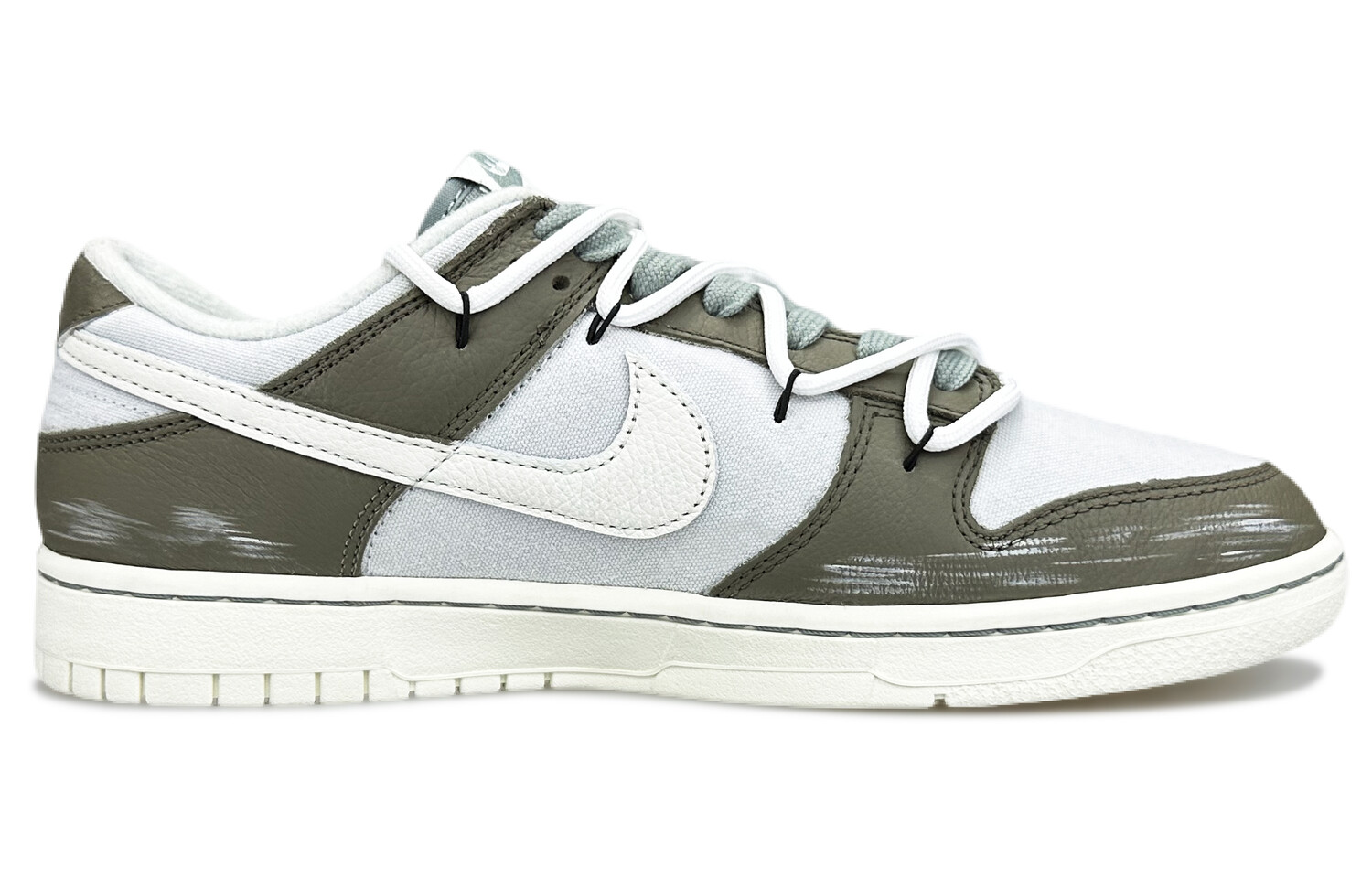 Кроссовки Nike Dunk Skateboarding Shoes Unisex Low-top Grey/Green/White, зеленый