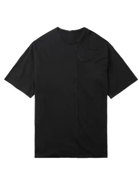 Yohji Yamamoto футболка асимметричного кроя, черный
