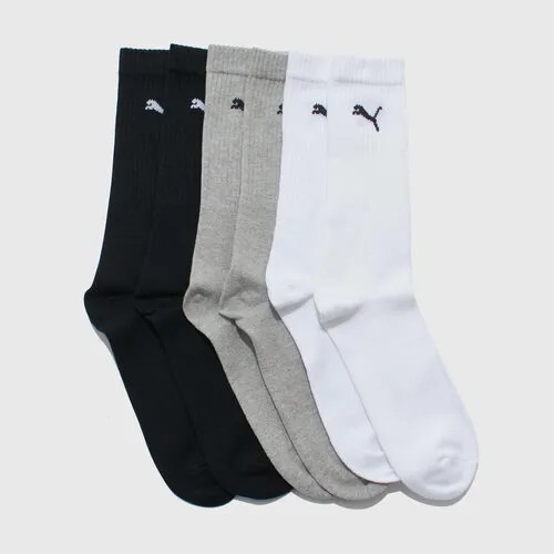 Носки PUMA SPORT CREW LIGHTWEIGHT 3P, комплект, 3 пары, размер 43-46, белый