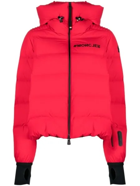 Moncler Grenoble пуховик Suisses с логотипом, красный