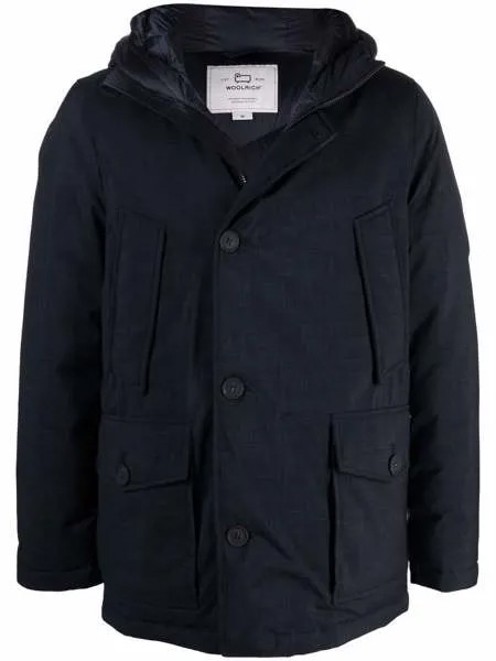 Woolrich пуховик на пуговицах с капюшоном