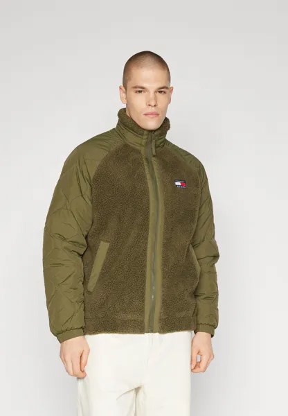 Флисовая куртка Tommy Jeans КУРТКА MIX MEDIA, цвет drab olive green