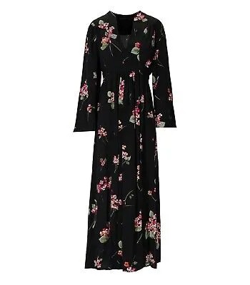 Twinset Bouquet Black Long Dress Woman