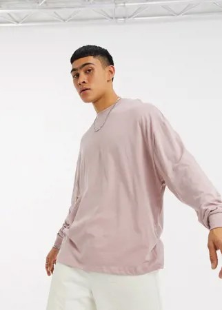 Лонгслив выбеленного фиолетового цвета в стиле oversized от комплекта ASOS DESIGN-Розовый
