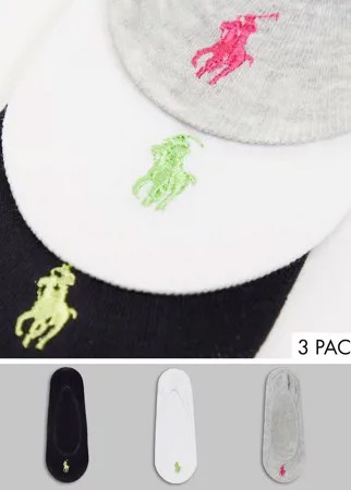 Набор из 3 пар низких носков разных цветов Polo Ralph Lauren-Многоцветный