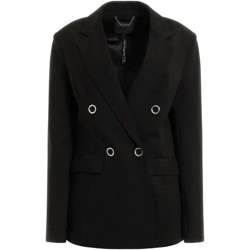Пиджак GUESS, средней длины, силуэт полуприлегающий, размер M, черный