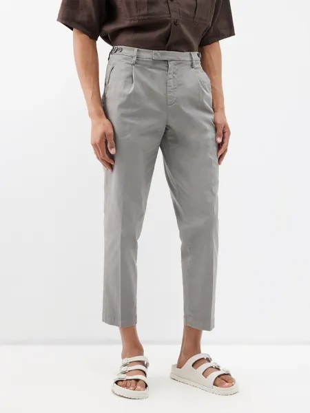 Укороченные брюки masco со складками из смесового хлопка Barena Venezia, серый