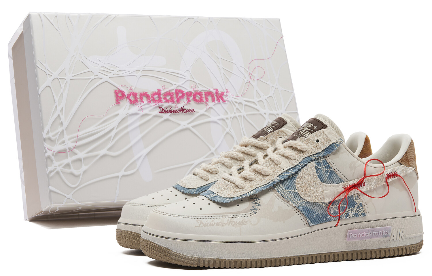 Кроссовки Nike Air Force 1 Skateboarding Shoes Women's Low-top White/Brown, хаки