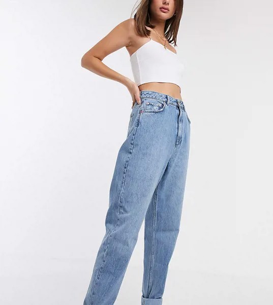 Выбеленные джинсы в винтажном стиле с завышенной талией ASOS DESIGN Tall-Голубой
