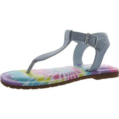 Nina Girls Blue Denim Thong Sandals Shoes 1 Medium (B,M) Little Kid BHFO 4610