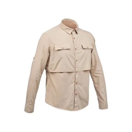 Мужская рубашка с длинными рукавами для треккинга в пустыне DESERT 500, размер: L, цвет: Капучино/Коричневый FORCLAZ Х Декатлон