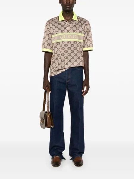 Gucci прямые джинсы с нашивкой-логотипом, синий