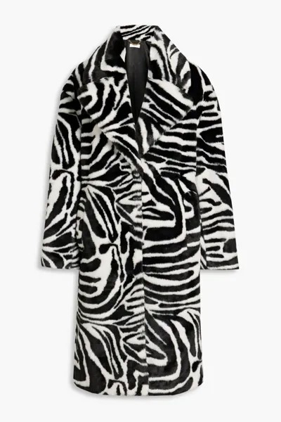 Пальто из искусственного меха с зебровым принтом Ronny Kobo, цвет Animal print