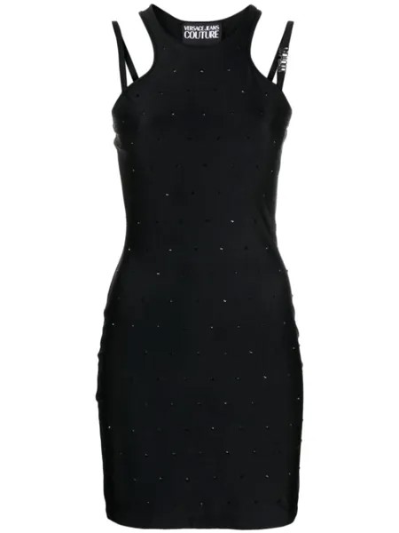Versace Jeans Couture облегающее платье со стразами, черный