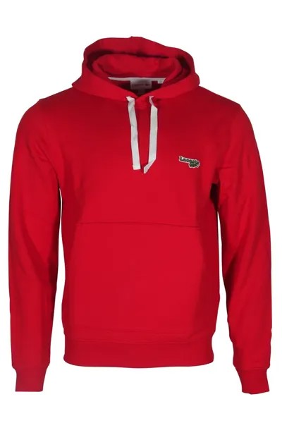 Мужская флисовая толстовка с капюшоном Lacoste красного цвета SH2162-51 240