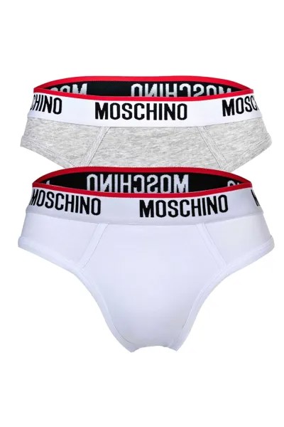 Трусы с логотипом, 2 пары Moschino Underwear, серый
